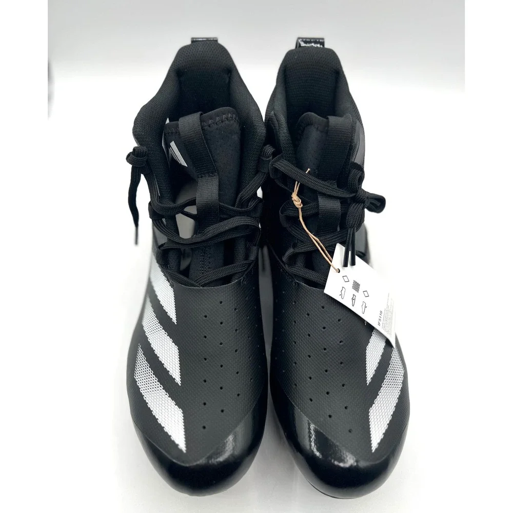 Adidas Adizero Chaos Football Lineman  Cleats Black Silver Mens 9.5‎ Womens 10.5